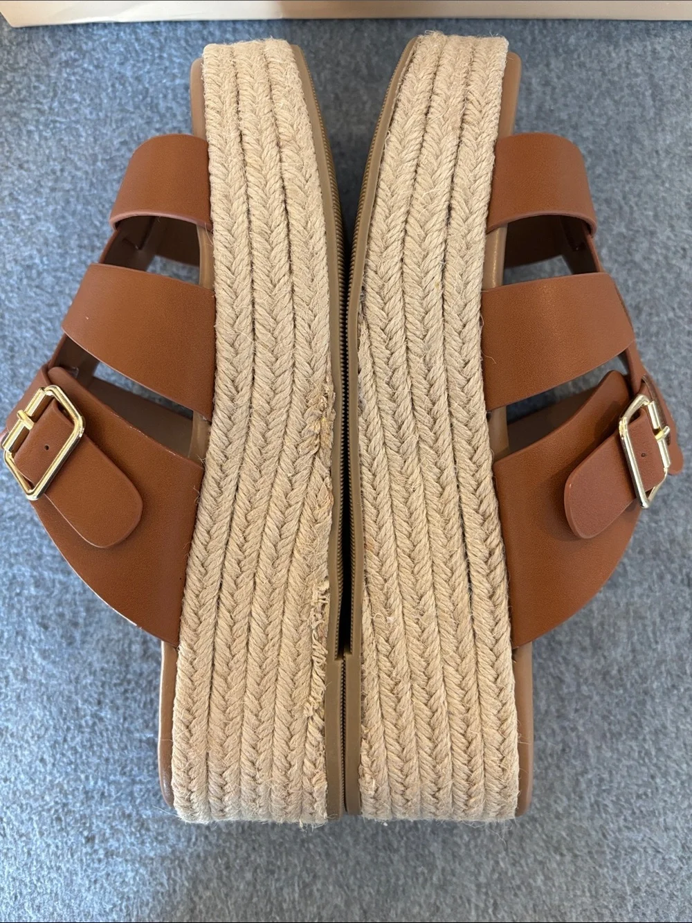 Women’s Platform Espadrille Slide Sandals Chestnut 8 1/2